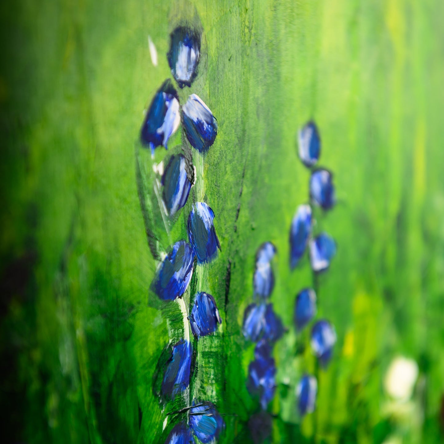 Blue flowers in the painting