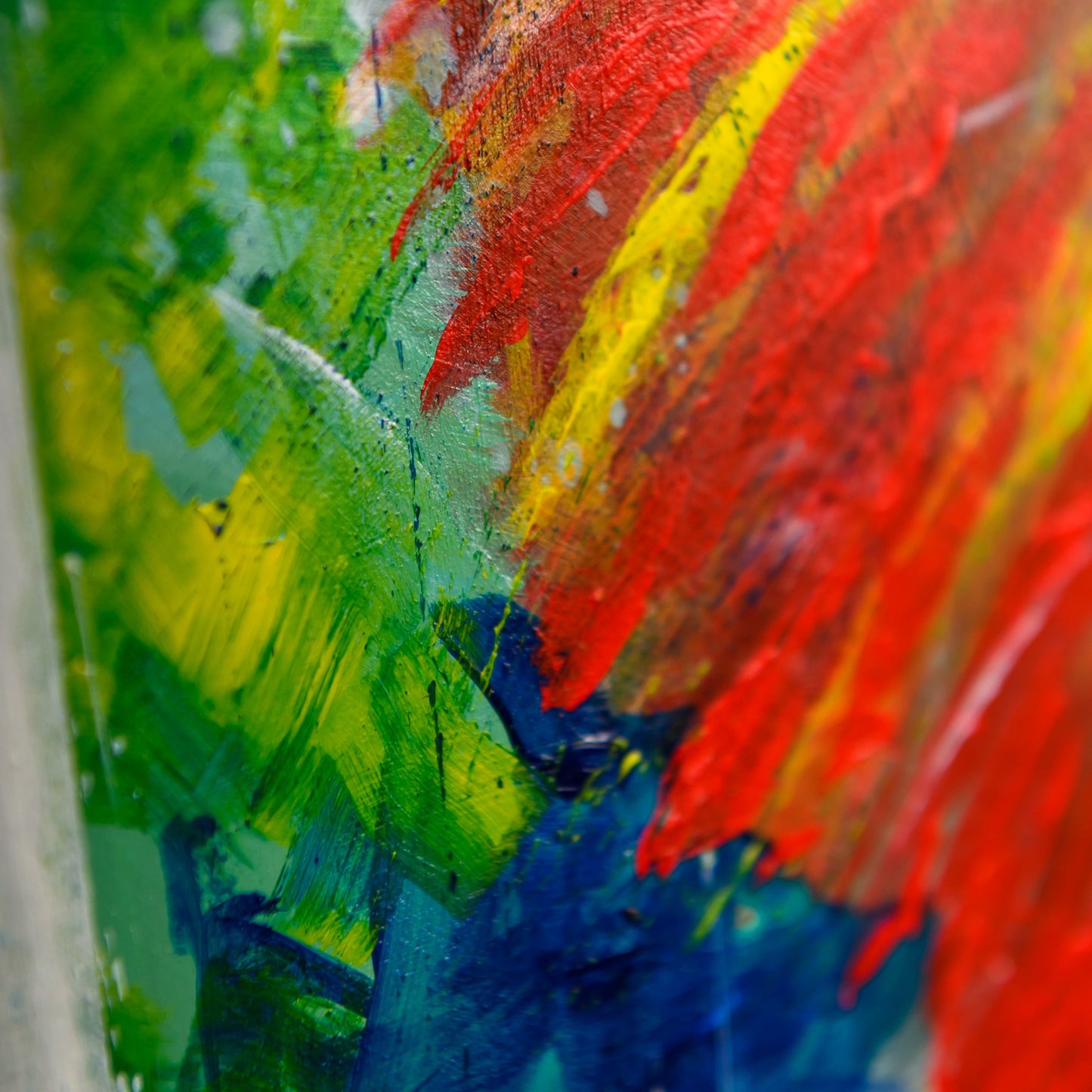Painting with blue red green colours
