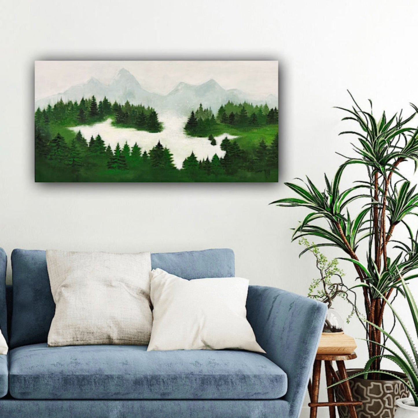 Nature art with blue sofa
Loodusmaal koos sinise diivaniga