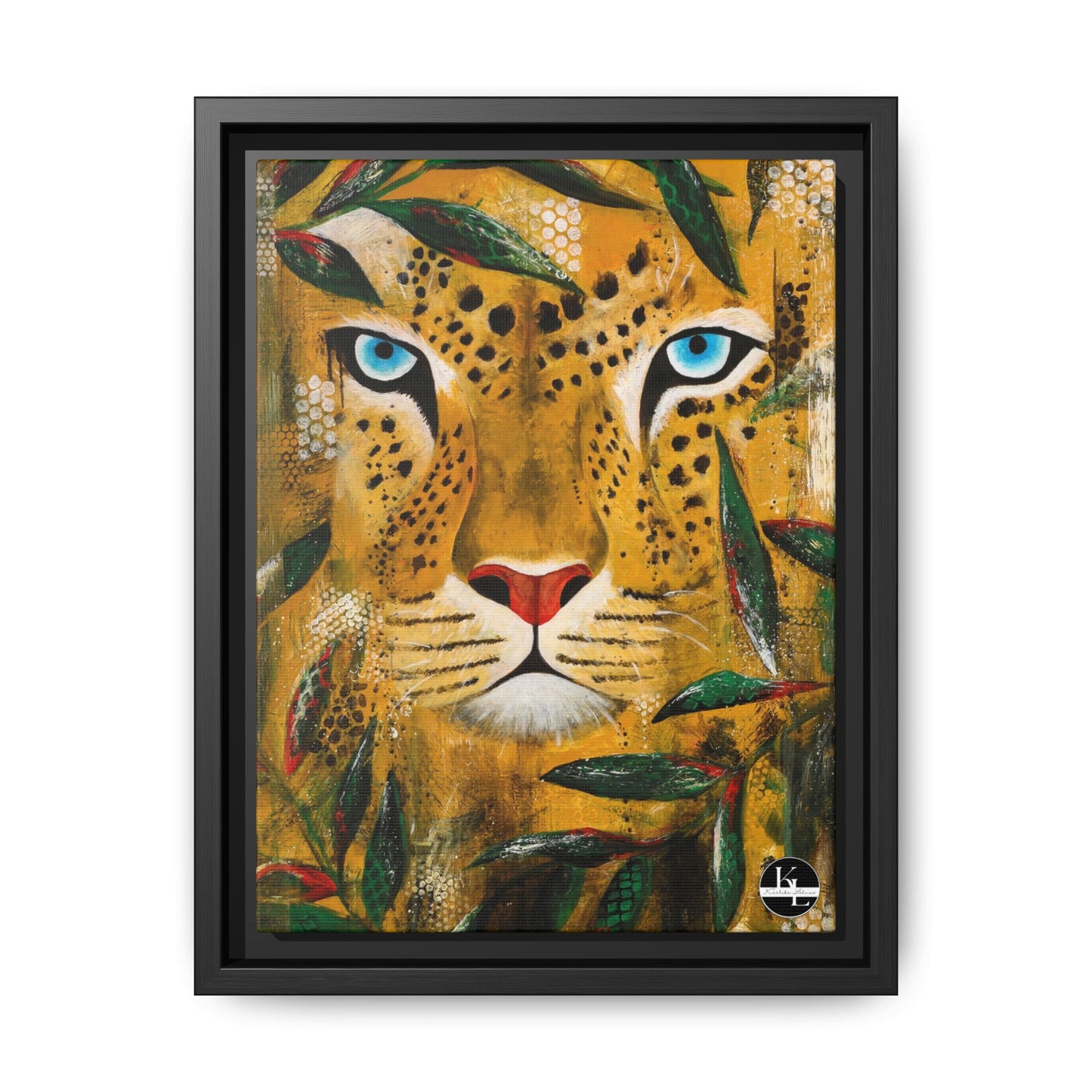 Framed Matte Canvas Art - Majestic Leopard
