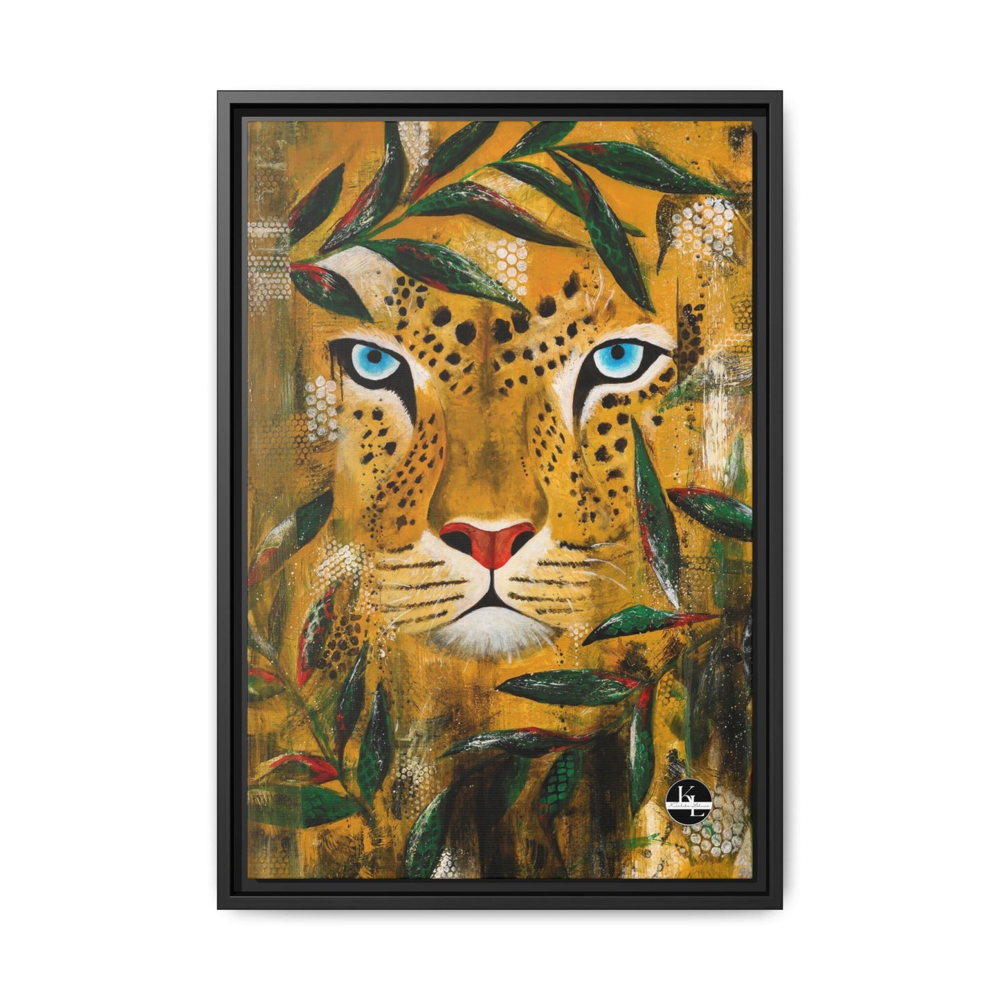 Framed Matte Canvas Art - Majestic Leopard