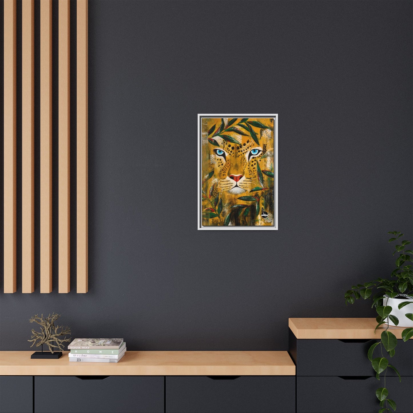 Framed Matte Canvas Art - Majestic Leopard