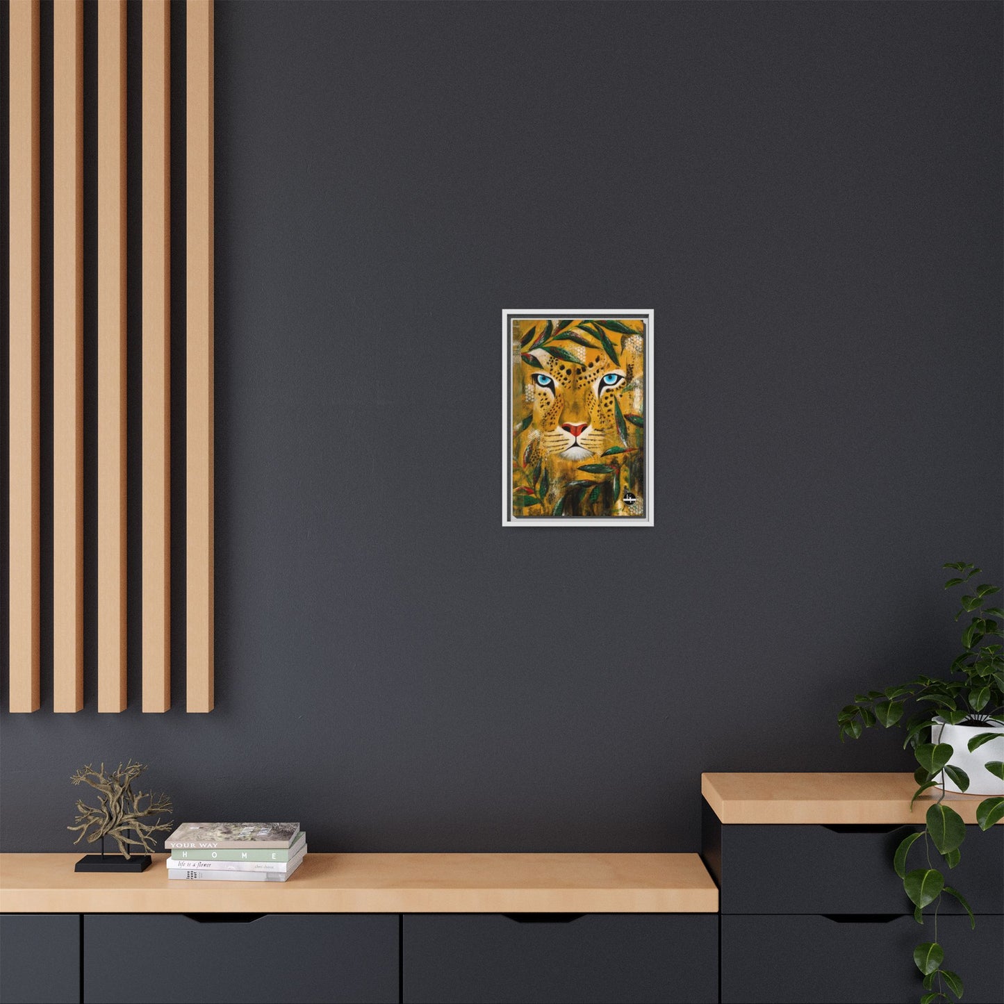 Framed Matte Canvas Art - Majestic Leopard