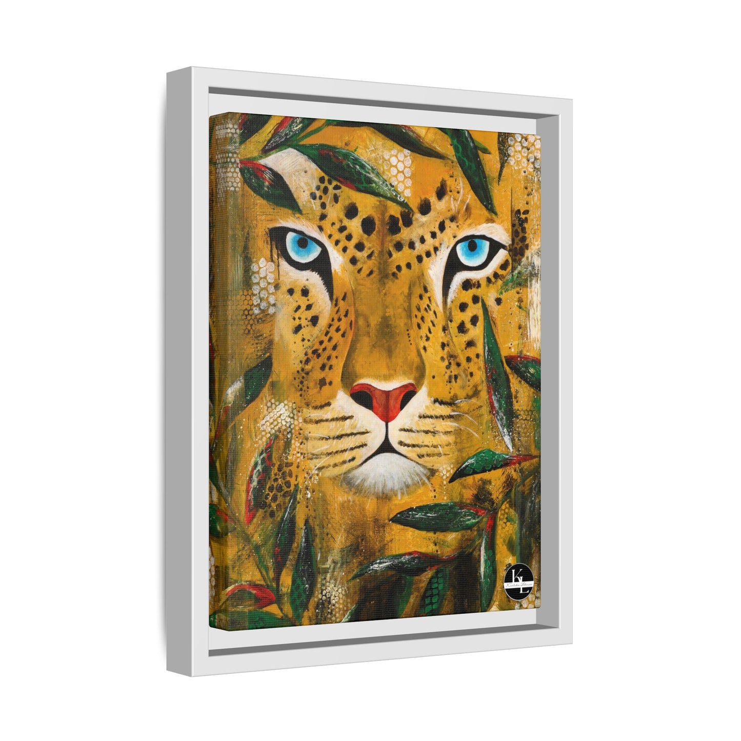 Framed Matte Canvas Art - Majestic Leopard