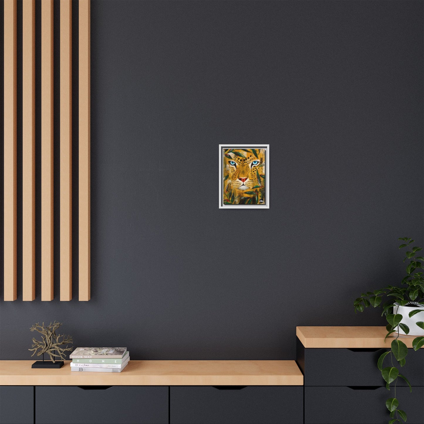 Framed Matte Canvas Art - Majestic Leopard