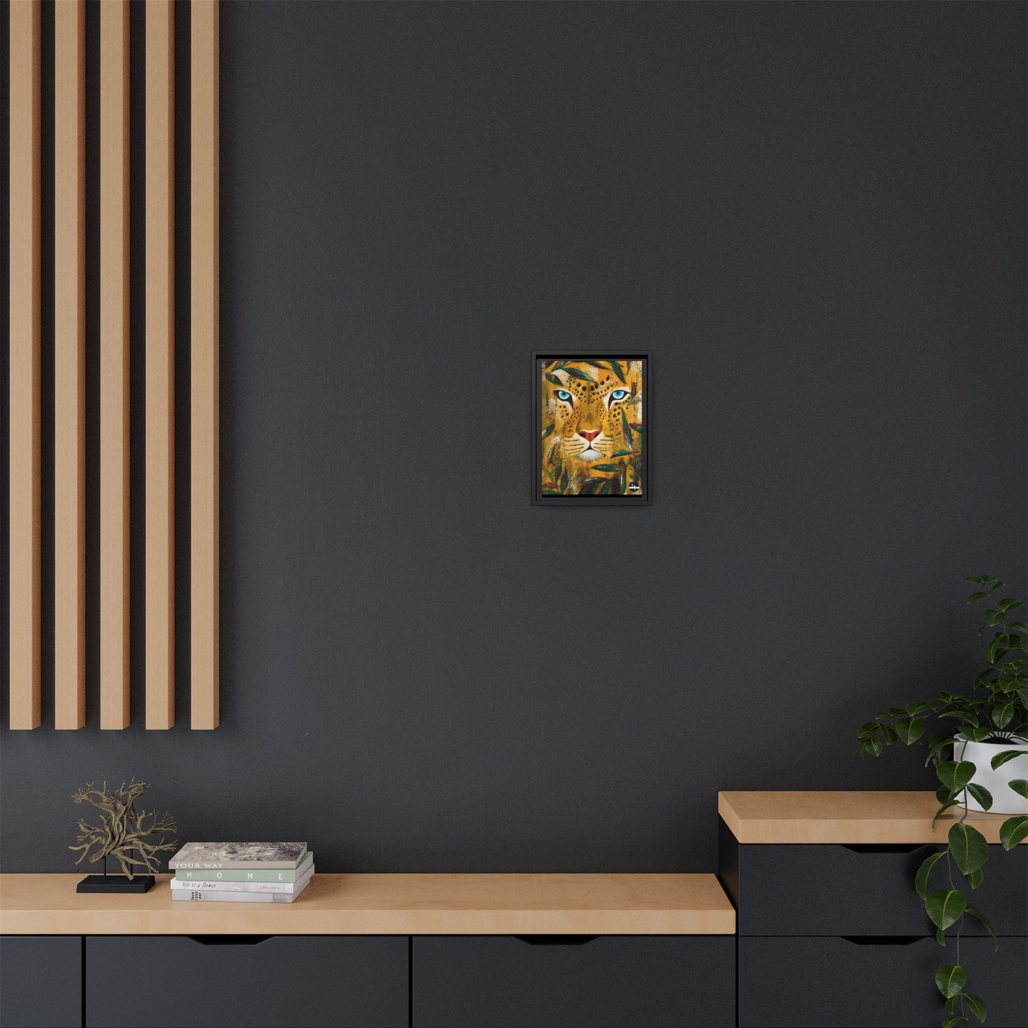 Framed Matte Canvas Art - Majestic Leopard
