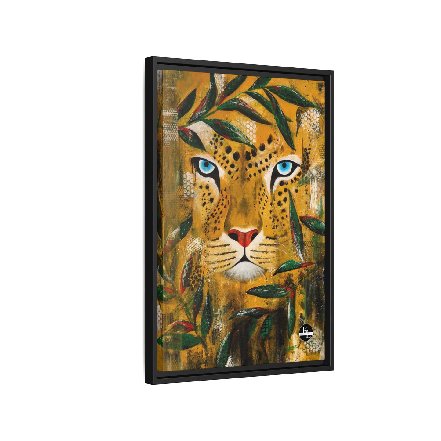 Framed Matte Canvas Art - Majestic Leopard