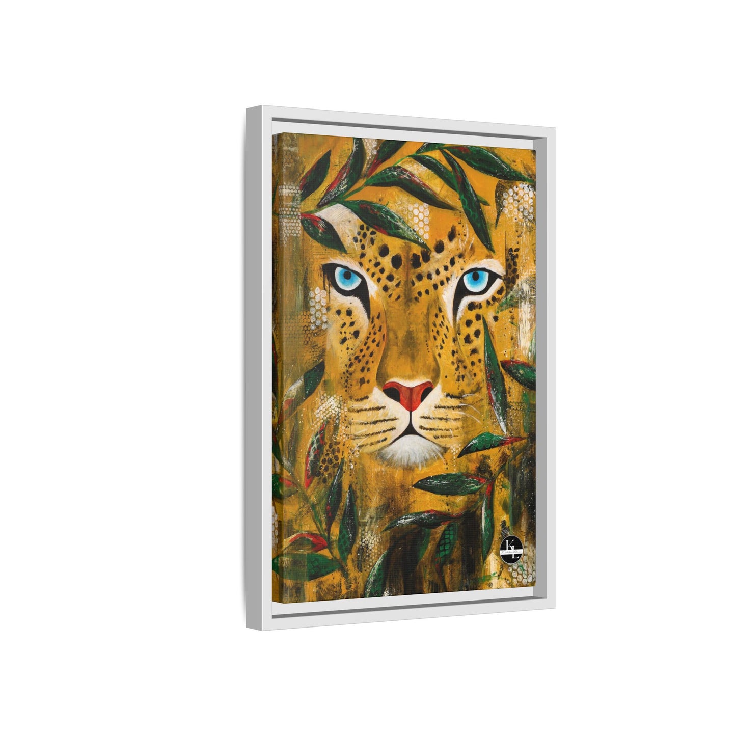 Framed Matte Canvas Art - Majestic Leopard