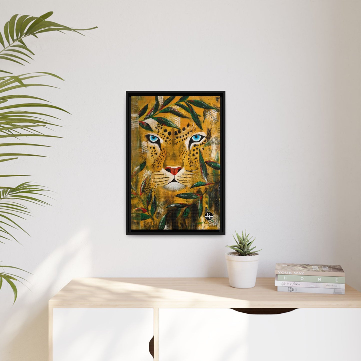 Framed Matte Canvas Art - Majestic Leopard
