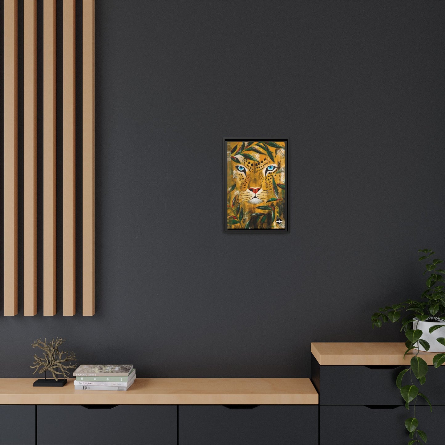 Framed Matte Canvas Art - Majestic Leopard