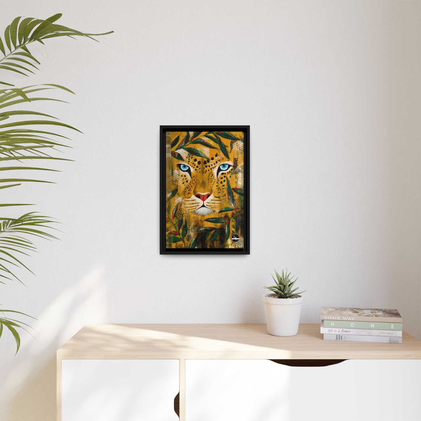 Framed Matte Canvas Art - Majestic Leopard