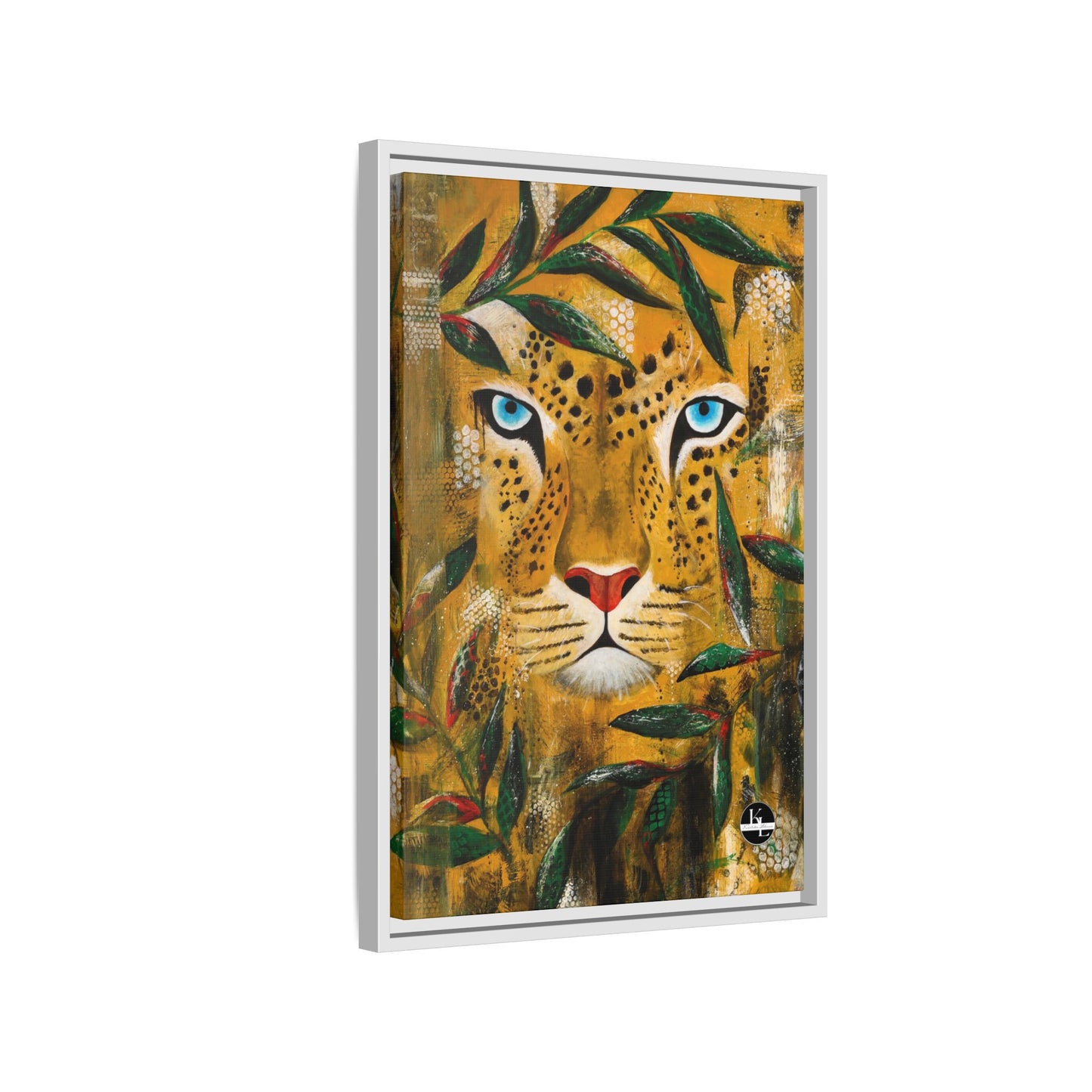 Framed Matte Canvas Art - Majestic Leopard
