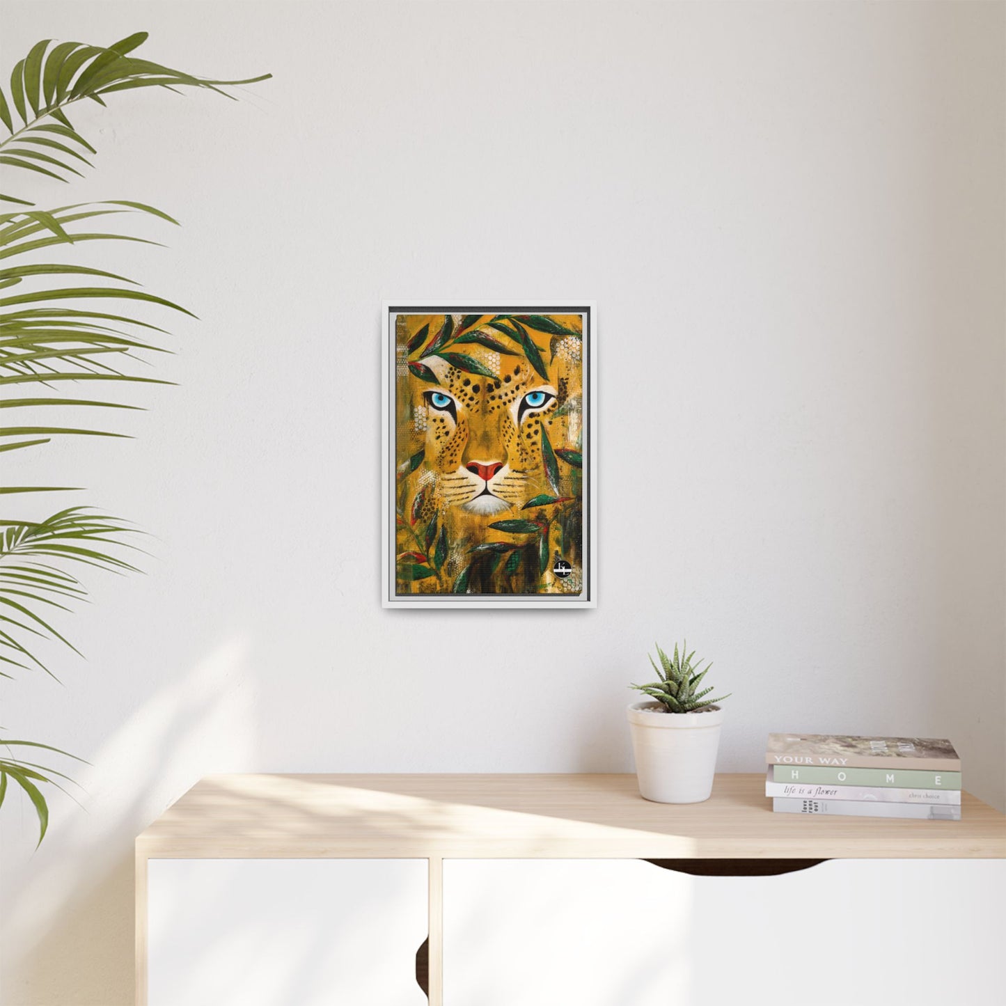 Framed Matte Canvas Art - Majestic Leopard