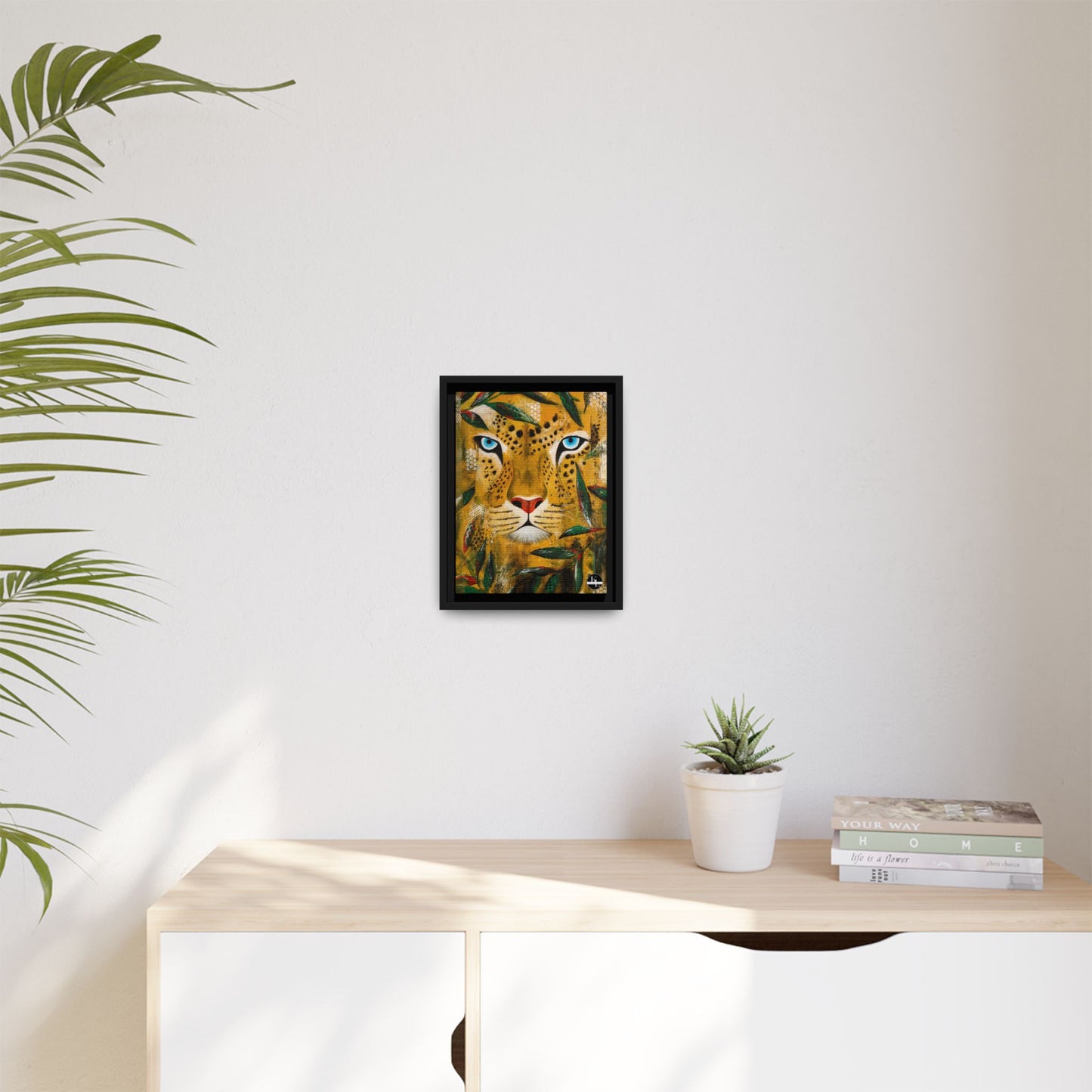 Framed Matte Canvas Art - Majestic Leopard