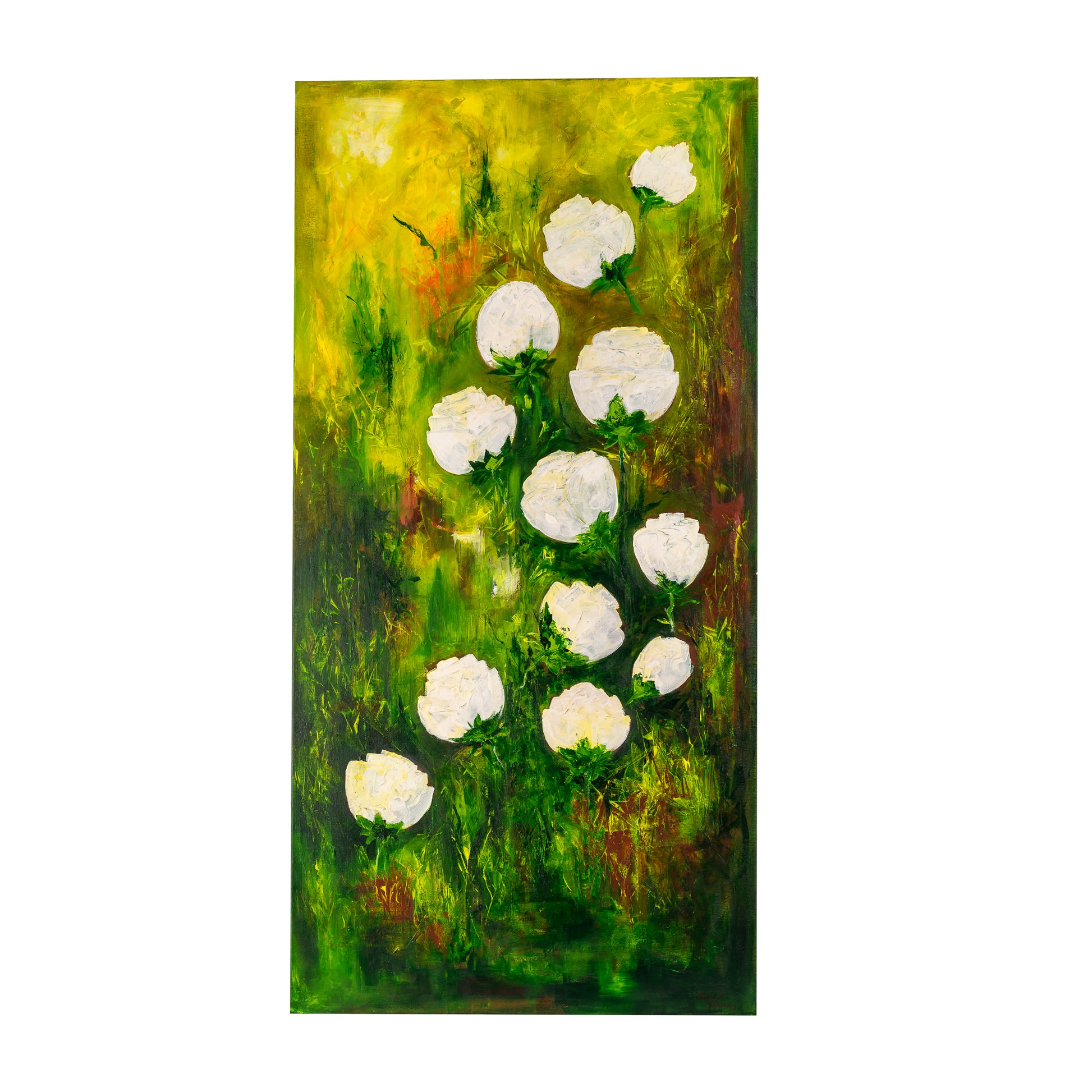 Flowers painting with white flowers