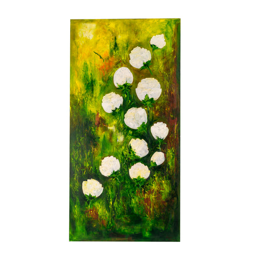 Flowers painting with white flowers