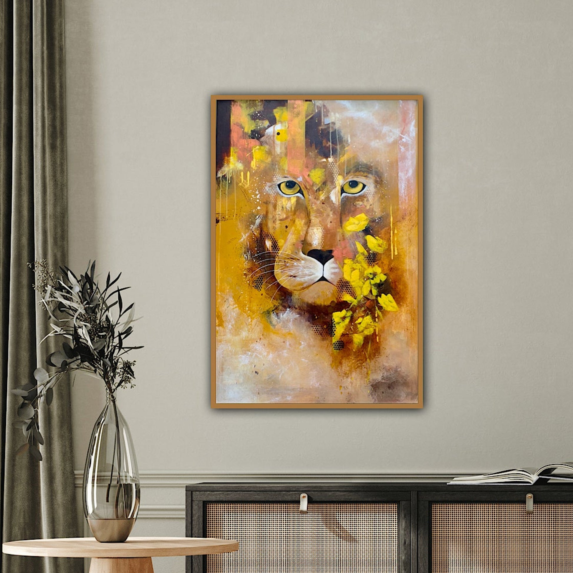 Lion painting on the wall