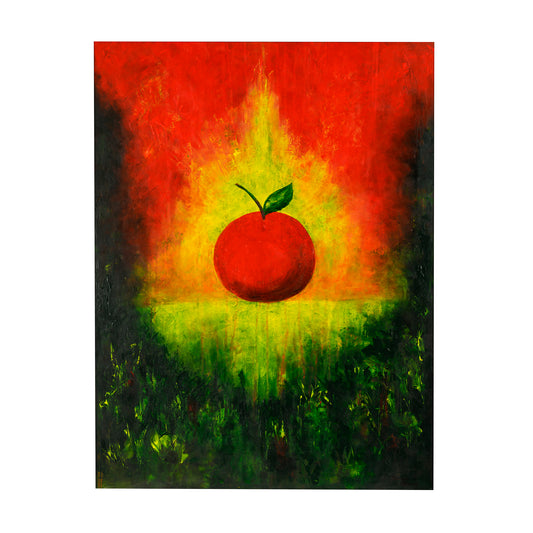 Symbolism art red apple