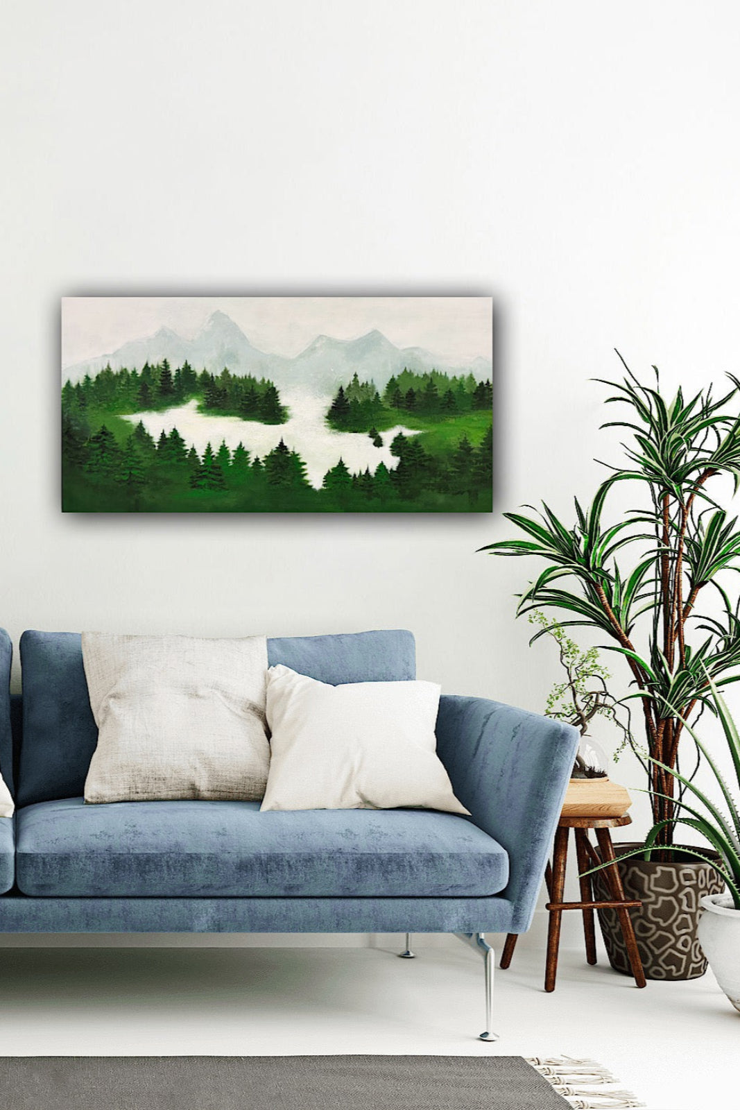 Nature art with blue sofa
Loodusmaal koos sinise diivaniga