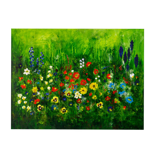 Lots of flowers in the painting